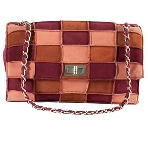 Chanel Vintage 2.55 Patchwork Suede Flap Shoulder Handbag